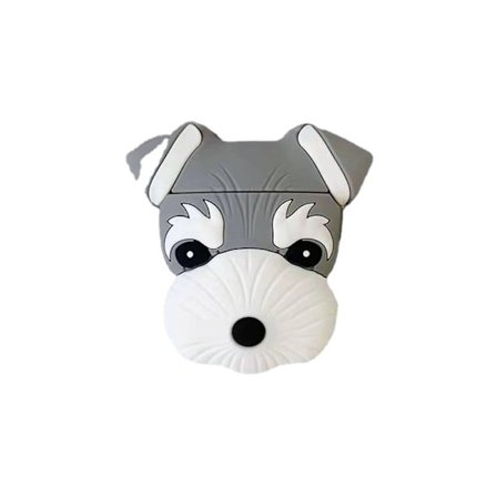 Schnauzer Puppy Soft Silicone Headphone Protector, Gray