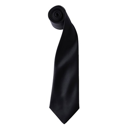 Premier Colours Herr Satin Clip Tie (2-pack) One size Svart