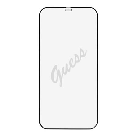Härdat glas iPhone 12 Pro Max 9H Resistant med Black Outline Guess-logotyp