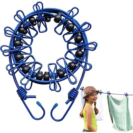 Bärbar Klädstreck med 12 Klädnypor Vindtålig Resa Cl,ZQKLA