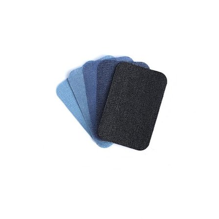 Firkantede strygelapper til jeans 5-pak DenimBlue 5x7.5 cm