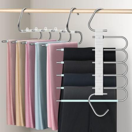 Byxhängare plassbesparende kleshengere sklisikre for 2-pakke multifunksjonelle bukser for jeans håndkle skjerf slips oppbevaring