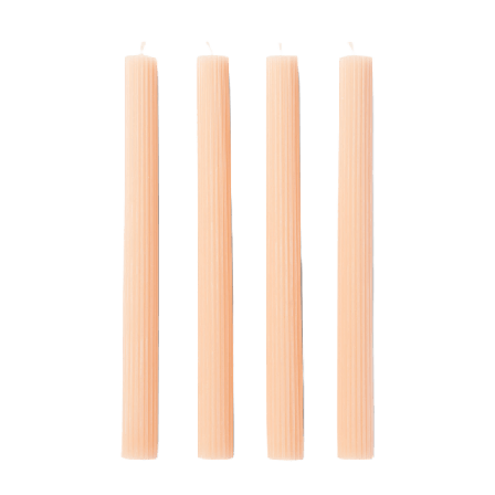 Åhléns Home Rillade kronljus 24 cm, 4-pack Ljus & ljusstakar Beige ONESIZE