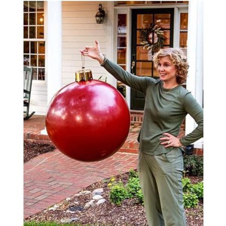 1 stk. (φ65cm, rød) PVC oppblåsbar julekule, stor utendørs jul