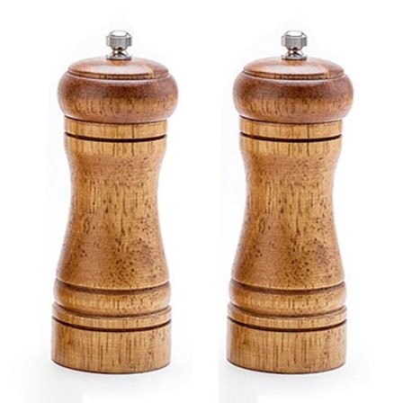 Pepparkvarn, salt- och pepparkvarnset, ekträpeppar, 16,6 cm