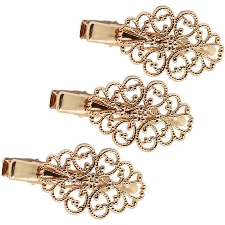 3 stk. Vintage hårklemmer hårspænde franske hårklemmer hule hårklemmer andeklips hårnål retro hårnål messing hårklemme fransk