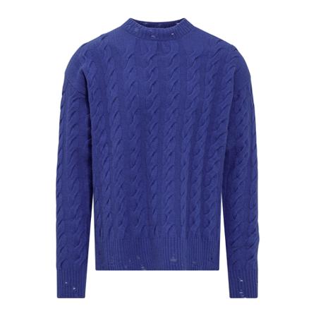 Laneus, Round-neck Knitwear Blauw, Heren, Maat:M
