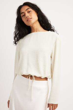 NA-KD Haut à manches longues et cordon de serrage - Tops manches longues - OffBlanc - EU 32