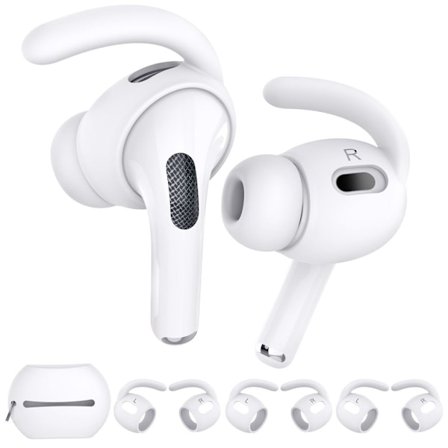 AHASTYLE Apple AirPods Pro 2 Ear Hooks, 3 Pairs, Size S - White