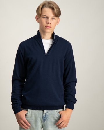 RYVLS Half Zip Cotton Knit Blå Genser Gutt - Kids Brand Store