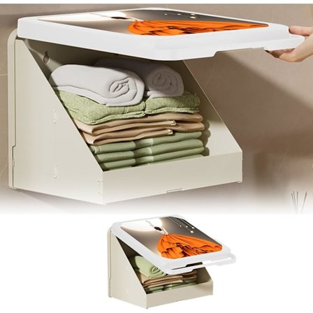 Foldbar Opbevaringsboks, Vandtæt Hængeorganisator med Installation Uden Boring, Pladsbesparende Vægmonteret Hylde til Badeværelse, Kollegium, K