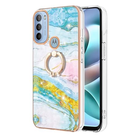 Marmormotiv Motorola Moto G41 / Motorola Moto G31 skal - Grön Och Gul Marmor Dis