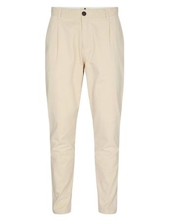 Akjulius Cotton Pleat Pant Bottoms Trousers Chinos Beige Anerkjendt