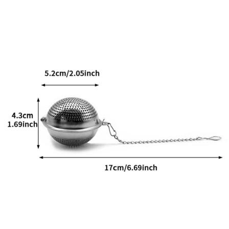 5,2 cm teinfuser i rostfritt stål