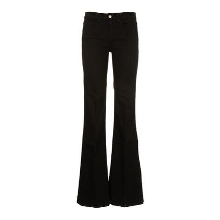 Kaos, Flared Jeans Zwart, Dames, Maat:W26