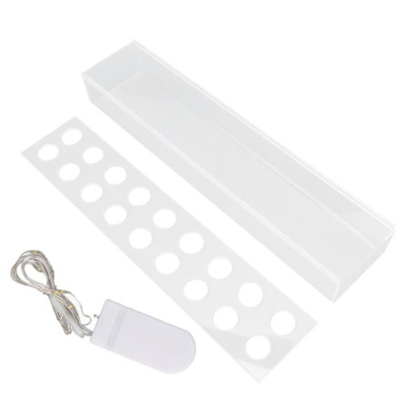 Rektangulær Akryl Blomstervase Lang Klar Blomsterdekorasjon med 18 Hull