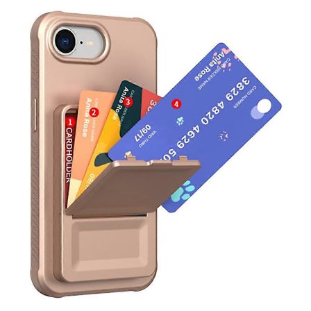 For Kompatibel iPhone 16e Deksel Hud-Berørings Kort Holder TPU + PC Telefondeksel med Speilstativ Flerfarget