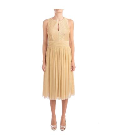 Nenette Midi Dress , Beige , Dames , Maat: M Casual jurken