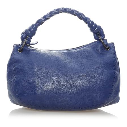 Bottega Veneta Vintage, Pre -owned Intrecciato Shoulder Bag Blauw, Dames, Maat:ONE Size,gevlochten