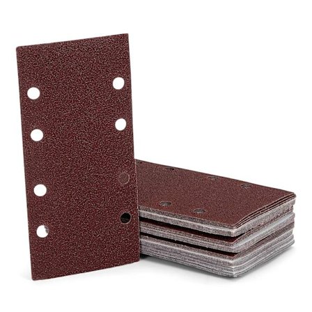 Sæt med 40 slibepapir / 93 x 190 mm / 10 x korn 60/80/120/240 / selvklæbende / til oscillerende slibemaskine / sandpapir