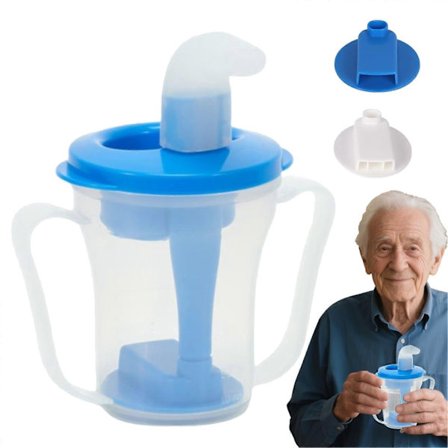 Dysfagi Kopper Patient Sugerør Vandflaske Anti-Kvælnings Langsom Drikke Dysfagi Kopper til Hjem Rejse Hospital Seng Voksne Seniorer Patient Ref: 8517