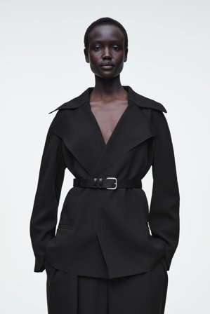 COS Women's Blazer In Crêpe Fluido in Nero