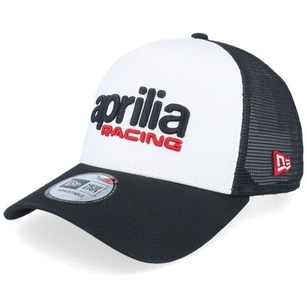 New Era - Motor Vit trucker Keps - Aprilia Essential White/Black A-frame Trucker @ Hatstore