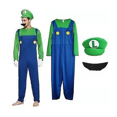 Super Mario Bros Cosplay Fancy Dress Outfit Costume För Män(s