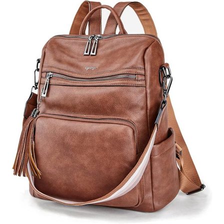 Läderryggsäck Handväska för Kvinnor Mode Tassel Dam Axelväskor Designer Stor Ryggsäck Resväska