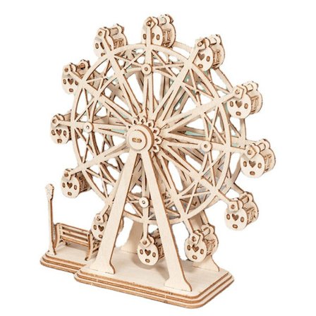 Ferris Wheel 3D Träpussel, Modellset Bygg Ferris Wheel Till