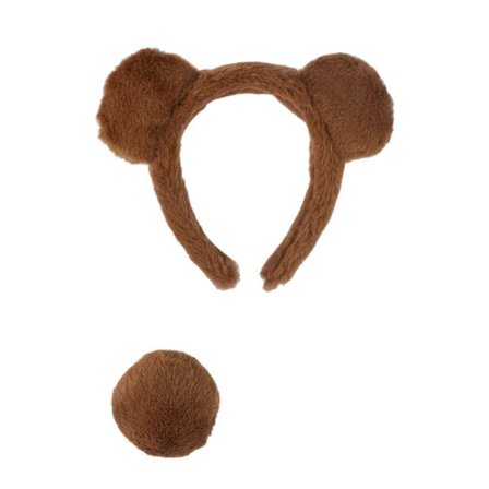 Dyrekostymer for barn, bjørneører, pannebånd, hale, tyllskjørt, dyreutkledningssett, Halloween Cosplay-festtilbehør SETB7