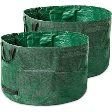 Havesække Sæt med 2 resistente haveaffaldssække, selvstående, solide og foldbare PS-sække med håndtag til haveaffald og blade