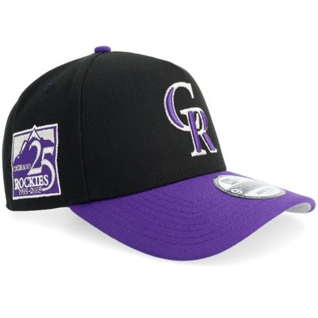 New Era - MLB Svart Keps - Hatstore Exclusive x Colorado Rockies 9FORTY 25 Anniversary Black/Purple A-rame Adjustable @ Hatstore