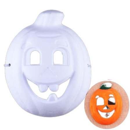 Barnemaske Hvit Håndmalt Pappmaske Barnemaling Maske Hvit Embryo Fargemaske Gresskar