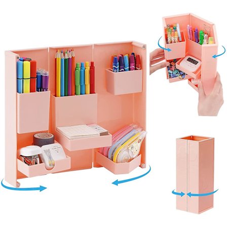 Foldbar Penneholder, Sød Magnetisk Åbning Og Lukning Kunstforsyningsholder Med Blyantholder