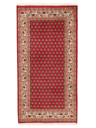 Annodato A Mano Mir Indo Tappeto 72X140 Di Lana Rosso Scuro/Marrone Piccolo