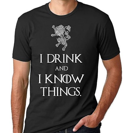 Game Of Thrones tröja Jag dricker och jag vet saker Svart T-shirt