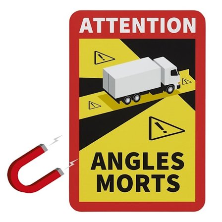 Magnet klistermärke "Attention Angles Morts!" lastbil
