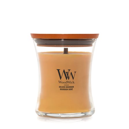 Woodwick Hourglass Candles Golden Bourbon 275g - Candela Profumata