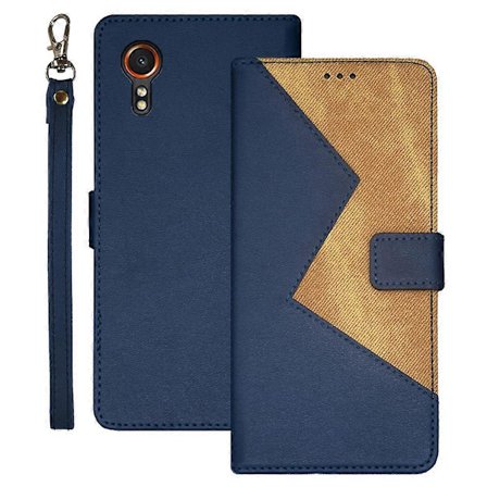 IDEWEI Kompatibel Samsung Galaxy Xcover7 Cover Kortholder Stødsikkert PU Læder Telefon Stand Case