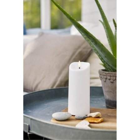 LED BLOK LYS FLAMME / 18 cm / Batteri / Timer / Udendørs brug / IP44