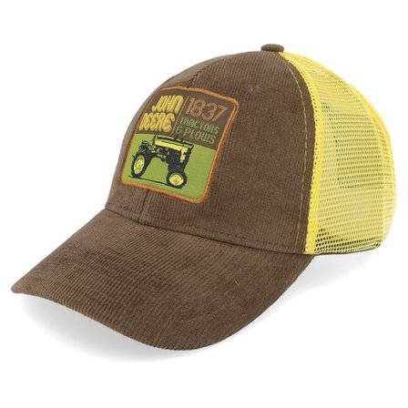 John Deere - Brun trucker Keps - Corduroy Poly Mesh Yellow/Brown Trucker @ Hatstore