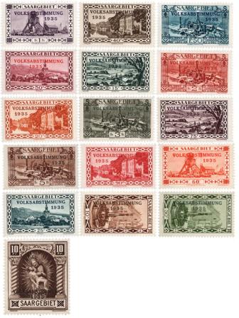 Tyskland/Saar 1934 - MICHEL 179-194 - Ubrugt