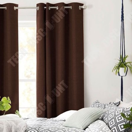 Mörkläggningsgardin - TD - 140 x 250 cm - Poly bomull - Mörk choklad - Modern trend