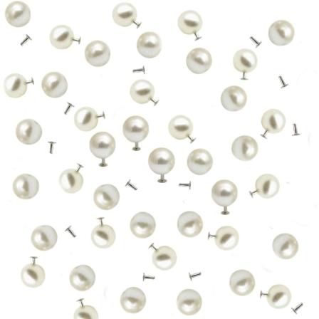 Galaxy 100 stk Perlestifter Halvhål Faux Pearl Dobbelknapper DIY-tilbehør (10 mm) 10mm