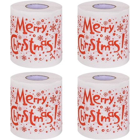 4 pakker juletema toiletpapirruller til hjemmet badeværelse sjovt toiletpapir julebrev juledekoration festdekoration gaver