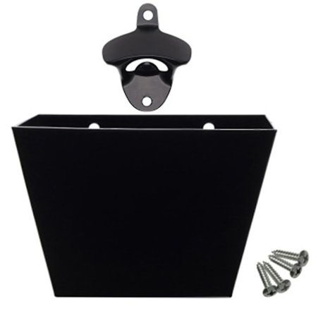 Veggmontert flaskeåpner med stålhettefanger, rommer opptil 75 hetter