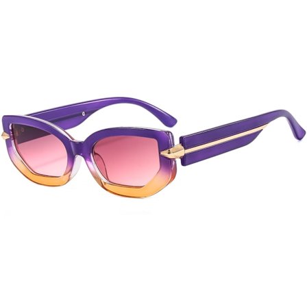 Klassiset aurinkolasit, kissansilmä-juhlalasit (c3 liukuvärjätty violetti kehys, liukuvärjätyt violetit linssit)