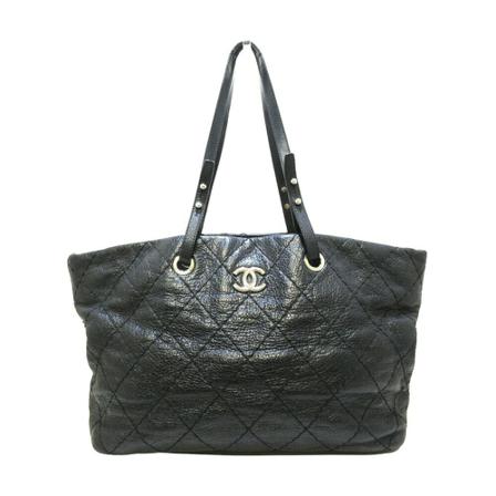 Chanel Vintage Pre-owned Tote Väska svart, Dam Vintage Väskor, Dam, Storlek: ONE SIZE