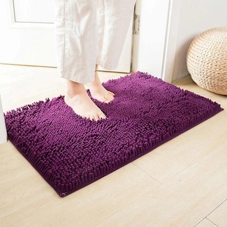 Badrumsmatta, mjuk och bekväm, fluffig och slitstark tjock badrumsmatta, maskintvättbara badrumsmattor, halkfria badrumsmattor för dusch och under...